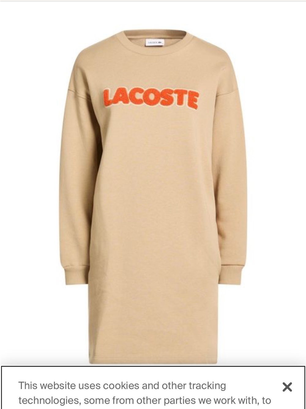 Lacoste Beige Mini Dress with Orange Logo